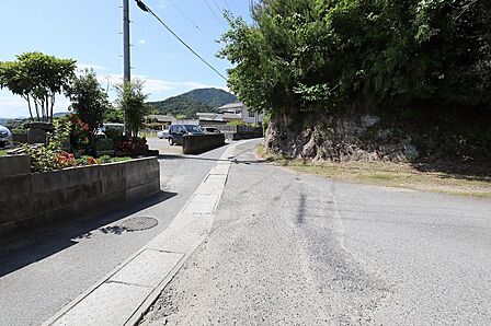 自然豊かな景色が広がる前面道路です。