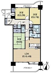 パラッシオ楽々園シービスタ 3LDKの間取図画像