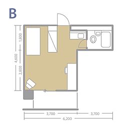 コンソートホームズ福山 1Kの間取図画像