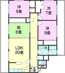 サンパティー・泊 4LDKの間取図画像