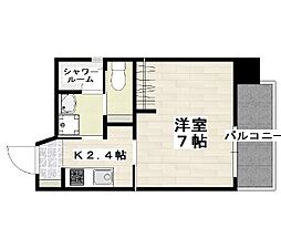 アルカンシエル美栄橋 1Kの間取図画像