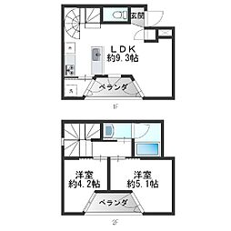 真嘉比AP 2DKの間取図画像