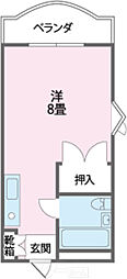 COCOフォーレ西崎 ワンルームの間取図画像