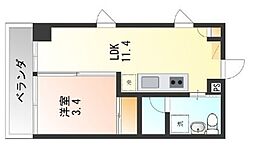 仮楚辺マンション 1LDKの間取図画像