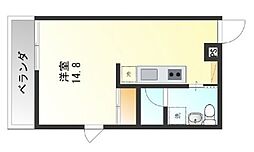 仮楚辺マンション ワンルームの間取図画像
