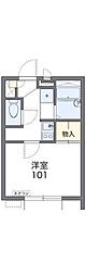 レオパレス二中前二 1Kの間取図画像
