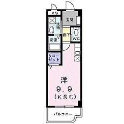 エスポワールアゲダ ワンルームの間取図画像