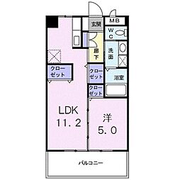 エレガンテむつみ 1LDKの間取図画像