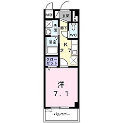アーバンライフ銘苅 1Kの間取図画像