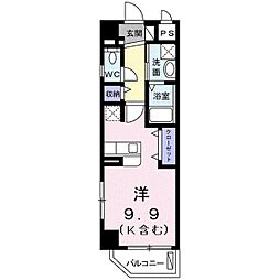 セレーノ銘苅 ワンルームの間取図画像