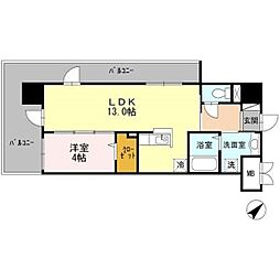 グランドテラス新都心 1LDKの間取図画像