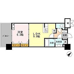 グランドテラス新都心 1LDKの間取図画像