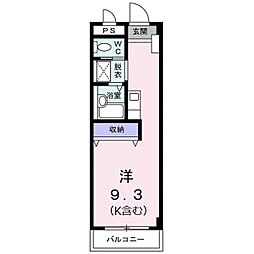 カーサオーラ・ソーレ ワンルームの間取図画像