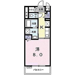 アンドーバーテラス金城サウス 1Kの間取図画像