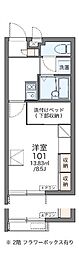 レオパレス首里城下町 1Kの間取図画像