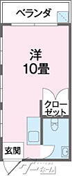 平良アパート ワンルームの間取図画像