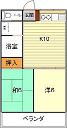 コープサミット 2LDKの間取図画像