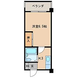 エンジェルパレス 1Kの間取図画像