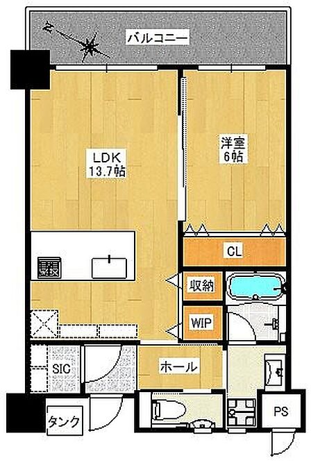 1LDK 間取り