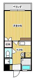 エステートN 1Kの間取図画像