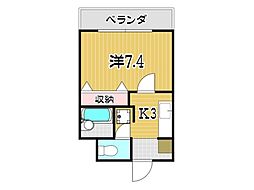 ショーリセM 1Kの間取図画像
