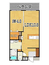 Ameku hills 知念 1LDKの間取図画像