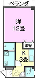 富川アパート 1Kの間取図画像