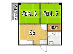 テレホンビル 2DKの間取図画像