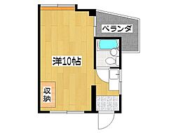 コーポ宜野湾 ワンルームの間取図画像