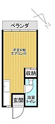 メゾン大城 ワンルームの間取図画像