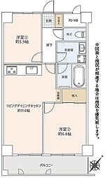 ライオンズマンション市場前 2LDKの間取図画像