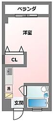 カスティージョとよみ ワンルームの間取図画像