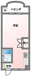 SKYBOXながた ワンルームの間取図画像