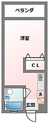 カスティージョとよみ ワンルームの間取図画像