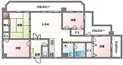 ライオンズマンション古波蔵第4 4LDKの間取図画像