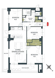 ライオンズマンション首里 3LDKの間取図画像