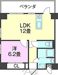 ナウシカマンション 1LDKの間取図画像