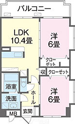 コートドオールパレス 2LDKの間取図画像