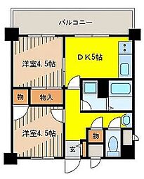 ライオンズマンション首里 2Kの間取図画像
