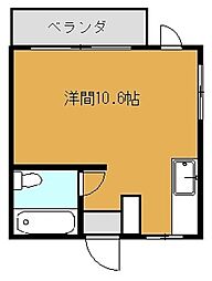 メゾンロム ワンルームの間取図画像