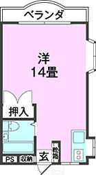 ハーモニーハウス ワンルームの間取図画像
