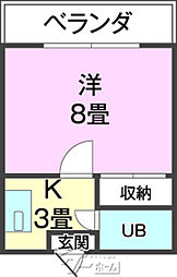ミッキーハウス 1Kの間取図画像