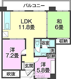 フリーベル浦添 3LDKの間取図画像