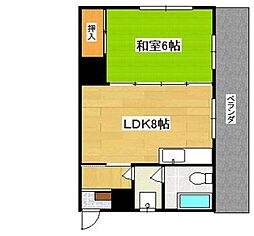 ライオンズマンション泉崎第2 1LDKの間取図画像
