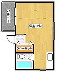 ドルフィンズエココート ワンルームの間取図画像
