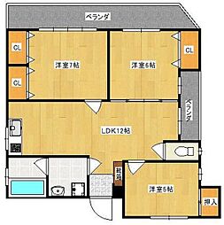サンフレンド泊 3LDKの間取図画像