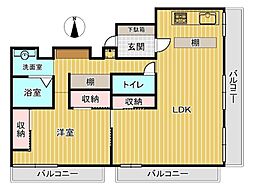 ライオンズマンション壺屋 1LDKの間取図画像