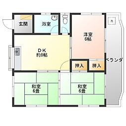 平成アパート 3DKの間取図画像