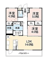 TREVO Chatelet-Grace III 3LDKの間取図画像