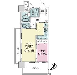 レーヴグランディ松山 1LDKの間取図画像